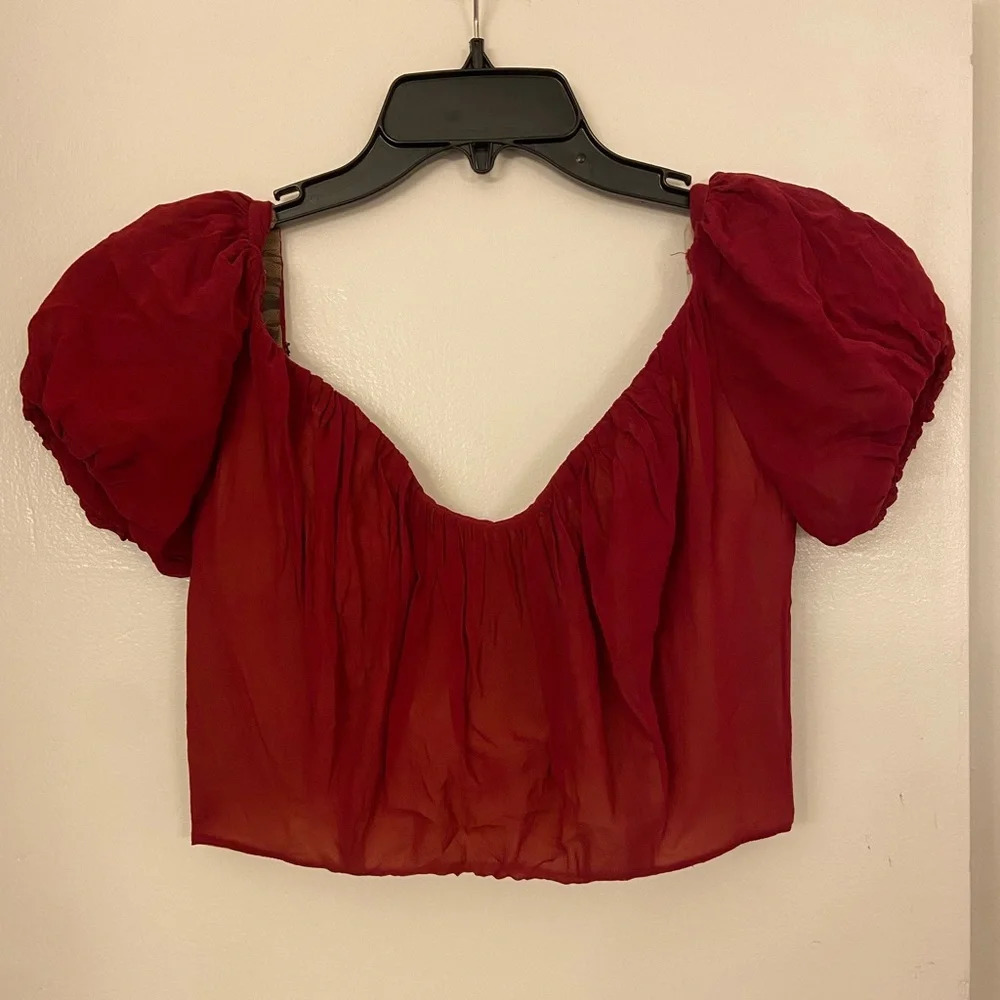 Giambattista Valli Corset Crop Top Blouse Red size 6